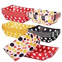 Eaasty 60 Pack 2lb Cartoon Mouse Theme Snack Tray Red Black White Polka Dot
