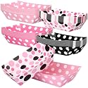 Eaasty 60pack 2lb Cartoon Mouse Theme Snack Tray Pink Black White Polka Dot