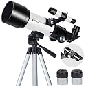 EACONN Telescopes, Telescope for Kids and Adults Beginners, 70mm Aperture 400mm Focus Length Refractor Travel Telescope with AZ Mount for Observe The Moon and Landscape
