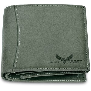 eagle crest nova vintage green leather wallet for men
