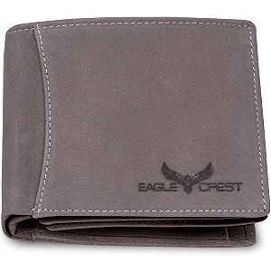 eagle crest nova vintage grey leather wallet for men