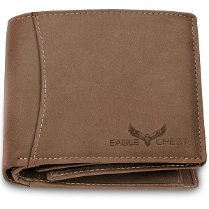 eagle crest nova vintage hazel brown leather wallet for men