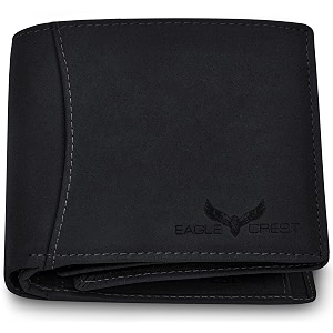 eagle crest vintage black nova leather wallet for men