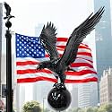 Eagle Flag pole Topper with Ball - Weatherproof ABS Ornament Fits Flag Pole
