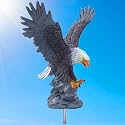 Eagle Flag Pole Topper, Eagle for Flagpole Topper, Durable Resin Construction, Flying &amp; Hand-Painted Design, Eagle Flag Pole Finial Ornament for Showcasing Your Pride and Patriotism