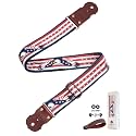 Eagle Guitar Strap - 2" Wide Thick Cowhide Ends,Safe Durable,Soft Eagles Embroidered Adjustable Guitar Straps for Acoustic,Bass & Electric Guitars,Guitarists Gift Set