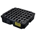 Eagle 1 Drum Spill Containment Pallet with Drain, Made in the USA, Black