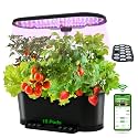 EAGLE PEAK 15 Pods Hydroponics Growing System with WiFi, 5.5 L Water Tank, Smart Indoor Plants Germination Kit with LED Grow Light, Pump System, Adjustable Height for Home Kitchen Gardening, Black