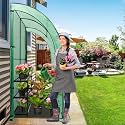 EAGLE PEAK 6.6’ x 3.3’ x 6.9’ Outdoor Lean to Walk-in Greenhouse with Shelf, Gardening Wall Green House with Roll-up Zipper Entry Doors, Green