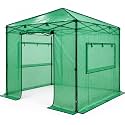 EAGLE PEAK 8x8 Easy Setup Pop Up Greenhouse, Clear/Green