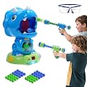 EagleStone Moveable Dinosaur Shooting Toys with 2 Air Pump Guns, 48 Balls