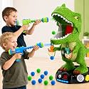 EagleStone Moving Dinosaur Shooting Toy, T-Rex Target Game with 2 Air Guns