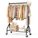 EAGMAK Heavy Duty Clothes Rack Load 268 LBS, 31.5 inch Hanging Rod, Black