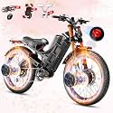 eAhora 2026 Romeo Pro 3/2 52-46Mph Electric Bike for Adults 6000W/4000W/2500W Dual Motor Ebike 60V/80Ah 52V/70Ah Long Range Fat Tire Full Suspension Electric Mountain Bicycle