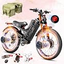 eAhora 2026 Romeo Pro 3/2 52-46Mph Electric Bike for Adults 6000W/4000W/2500W Dual Motor Ebike 60V/80Ah 52V/70Ah Long Range Fat Tire Full Suspension Electric Mountain Bicycle