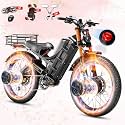 eAhora 2026 Romeo Pro 3/2 52-46Mph Electric Bike for Adults 6000W/4000W/2500W Dual Motor Ebike 60V/80Ah 52V/70Ah Long Range Fat Tire Full Suspension Electric Mountain Bicycle