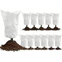 EAONE 12 Pack Plant Covers Freeze Protection, 32x47'' Winter Frosts Cloth for Outdoor Plants, Reusable Frost Blankets Drawstring Bags for Cold Freeze Sun Protection Bird Insect Prevention,White