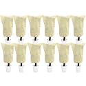 EAONE 12 Pack Plant Covers Freeze Protection, 32x47'' Winter Frosts Cloth for Outdoor Plants, Reusable Frost Blankets Drawstring Bags for Cold Freeze Sun Protection Bird Insect Prevention,Beige
