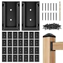 Eapele 30PCS Deck Railing Bracket Connectors for 2x4 Railing Wood Post, Railing Post Brackets with 180PCS Coated Iron Screws for Deck Rails Fence Handrail Wooden Stair Connection