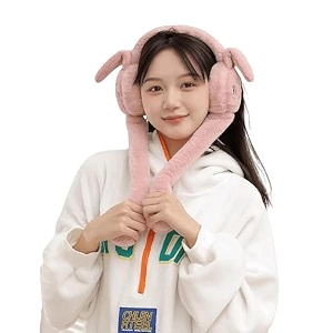 ear muffs for winter  moving rabbit ears cute bunny earmuffs for girls boys women  soft warm plush faux fur ear warmers for cold weather ideal for outdoor activity running cycling