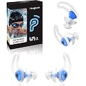 Ear Plugs for Swimming–2 Pairs Soft Silicone Reusable Waterproof Earplugs for Adults &amp; Men Women, Custom Fit for Swimmers Ear, Pool, Beach, Snorkeling, Surfing, Kickboard Training(Blue)