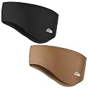 Ear Warmers for Women and Men-Fleece Winter Ear Warmer Headband Ear Muffs for Jogging Running Hiking Cycling Skiing (Black+Coffee)