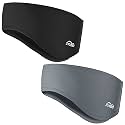 Ear Warmers for Women and Men-Fleece Winter Ear Warmer Headband Ear Muffs for Jogging Running Hiking Cycling Skiing (Black+Gray)