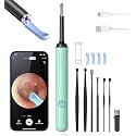 Ear Wax Removal, Ear Cleaner with Camera and Light, Ear Wax Removal Kit, Ear Wax Removal Tool Camera with 1080P, Ear Cleaning Kit with Spoons, Ear Camera for iOS &amp; Android (Light Lake Green)