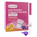 Early Detection Pregnancy Test Strips, Amazewell hCG Test Strips Easy at Home Pregnancy Tests Bulk, Over 99% Accuracy, 50 Pack Pregnancy Test Kits for Women with 1 Reusable Urine Cup