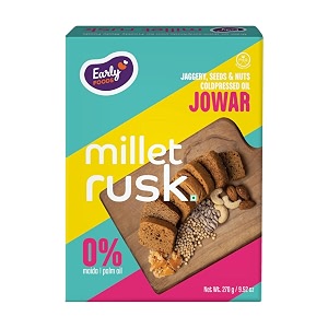 early foods - jowar rusks  millet rusk sugar free  no maida rusk  rusks for kids  millet toast biscuitsrusks 270gm
