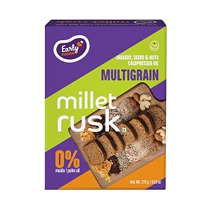 early foods - mulitgrain rusks  millet rusk sugar free  no maida toast rusks for kids  millet toast biscuits rusk 270g