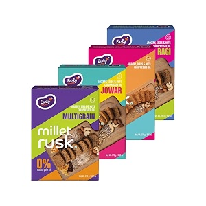 early foods - pack of 4  ragi jowar multigrain amp wheat rusks  millet toast sugar free  no maida rusk  rusks for kids  millet toast biscuits rusk