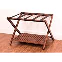 EARLYWOOD Solid Teak Wooden Fully Assembled Luggage Rack with Shoe Shelf For Bedroom,Entryway,Hotel And Guest Room (68.58 Lx 43.18 W x 58.42H cm) (Design 17)