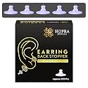 Earring Back Stopper (200 Pcs) – Secure Earring Backs for Studs, Earrings Back Stopper, Silicone Earring Back Stopper, Earring Safety Backs & Ear Lobe Support