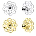 Earring Backs for Droopy Ears, 4PCS Flower Shape Earring Support Backs Replacements for Heavy Earrings Tight Locking Earring Backs for Studs Large Pierced Lifter Backings,Mixed Color