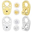 Earring Backs for Droopy Ears, DCRSLB Earring Lifters Back for Heavy Earrings 4PCS Diamond Shape Support Backings Replacements Plus 4PCS Silicone Backers Locking for Studs,Mixed Color