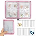 Earring Organizer Case Travel Jewelry Organizer Transparent Jewelry Storage Book for Necklace Bracelet Ring Holder with Small Clear Zippered Pouch