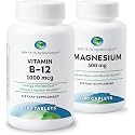 Earth's Splendor Energy + Muscle Support Energy Supplements: Vitamin B12 & Magensium, Gluten & Wheat Free, No Artificial Flavors & Preservative: Helps Metabolism, Bone & Muscle Health
