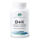 Vitamin D3 K2 Capsules 125mcg D3 90mcg K2 120 Count