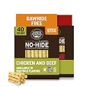 Earth Animal No Hide Stix - Rawhide Free Dog Chews 40 Count Chicken & Beef