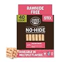 Earth Animal No Hide Stix - Rawhide Free Dog Chews Sticks 40 Count Salmon