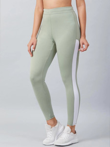 earth joy color block women green tights