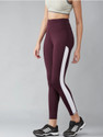 Earth joy Color Block Women Maroon Tights