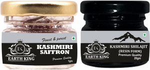 earth king kashmiri shilajit with kashmiri saffron for men  women - combo pack