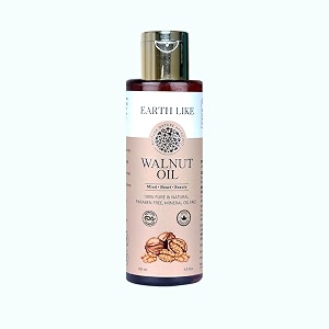 earth like cold pressed walnut hair oil 100ml  100 pure juglans regia oil  omega 3 hair oil for hair growth frizz control amp scalp nourishment  for all hair types  men amp women