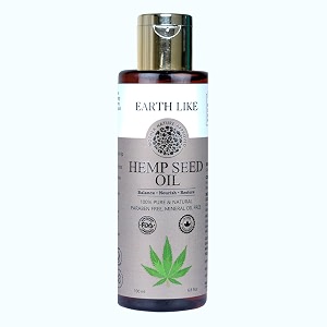 earth like cold pressed hemp seed oil 100ml  100 pure  lightweight non-comedogenic oil for acne-prone amp sensitive skin  rich in omega 3 6 amp 9  for all skin types