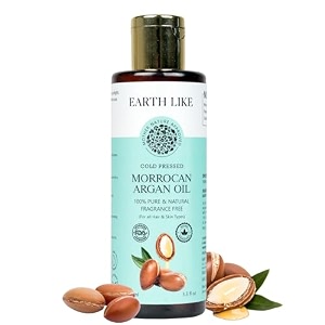 earth like 100 pure moroccan argan oil 100ml  cold pressed hair and skin oil for shine softness amp hydration  lightweight non-greasy beauty oil for face hair amp body