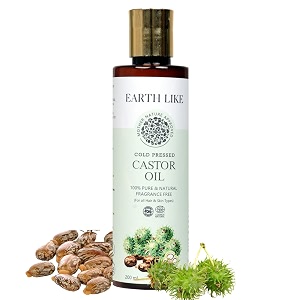 earth like cold pressed castor oil 200 ml  pure amp unrefined hair oil  scalp amp hair nourishment  helps condition dry hair reduce breakage amp enhance natural shine  for all hair types
