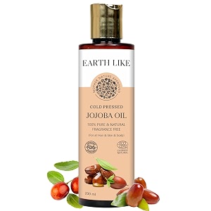 earth like cold pressed jojoba oil 200ml - 100 pure natural jojoba oil for skin hair and scalp care moisturizing nourishing hydrating non-greasy formula for healthy skin and hair growth