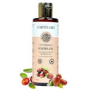 earth like cold pressed jojoba oil 100ml - 100 pure natural jojoba oil for skin hair and scalp care moisturizing nourishing hydrating non-greasy formula for healthy skin and hair growth